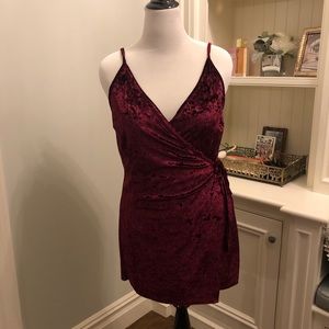 Charlotte Russe Crushed Velvet Wrap-Style Romper